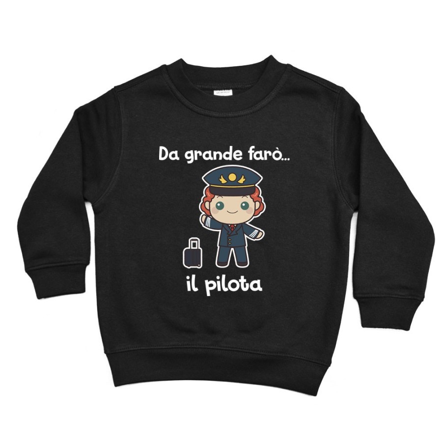 Felpa bambino da grande farò il pilota Da grande farò