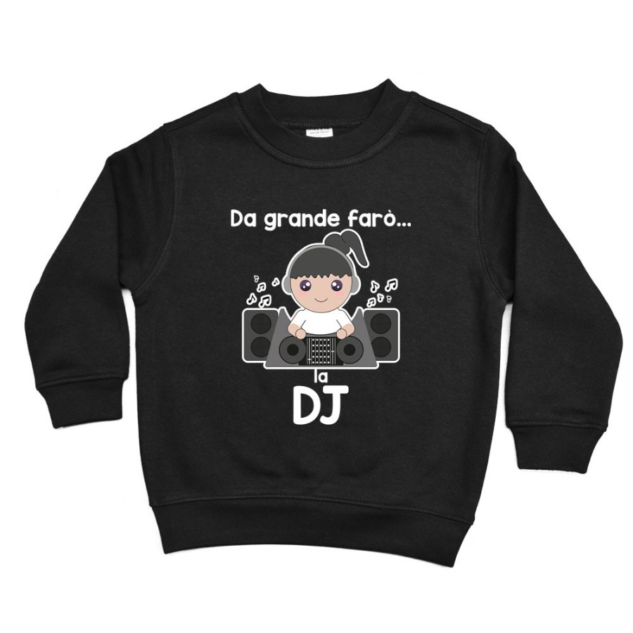 Felpa bambino da grande farò il dj Da grande farò