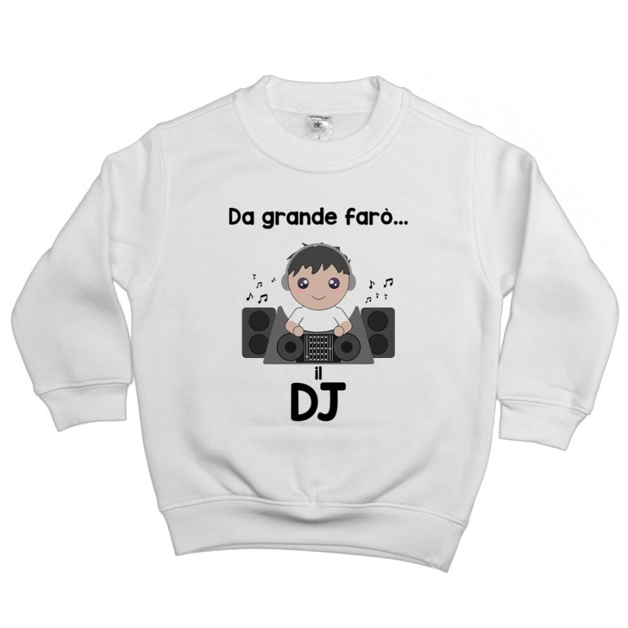 Felpa bambino da grande farò il dj Da grande farò