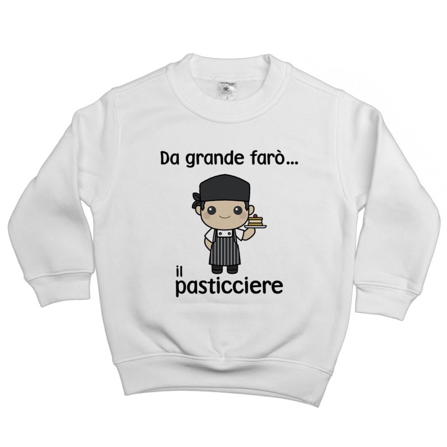 Felpa bambino da grande farò il pasticcere Da grande farò