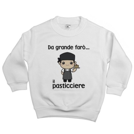 Felpa bambino da grande farò il pasticcere Da grande farò