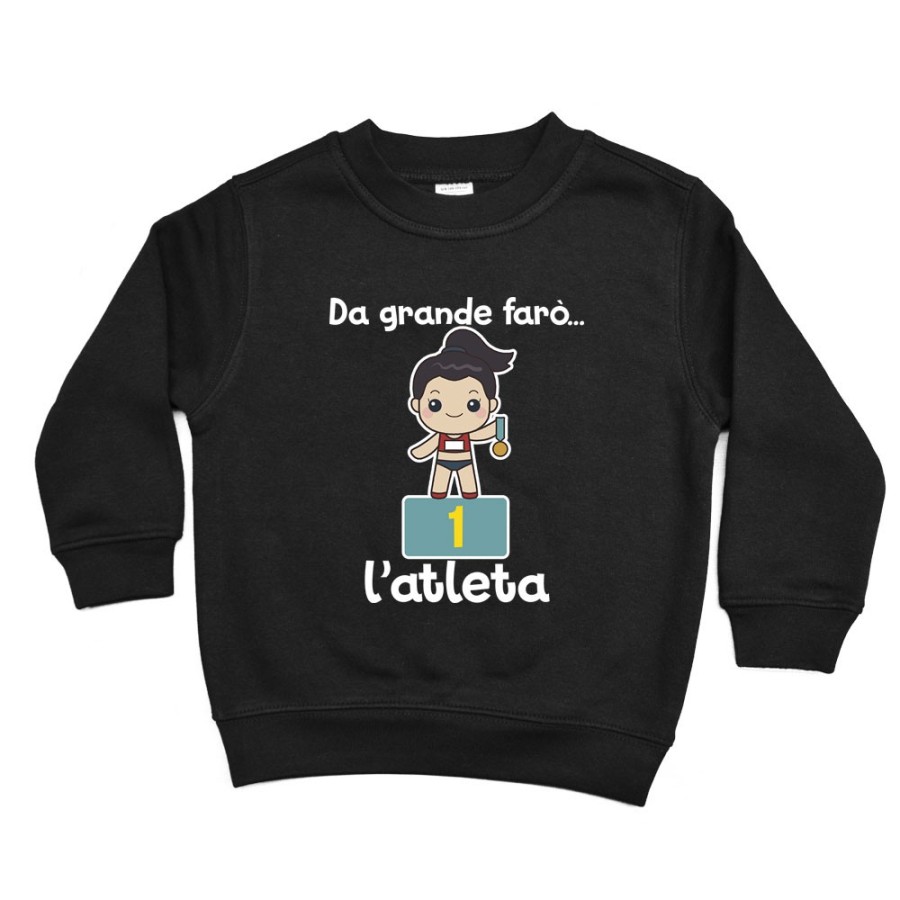 Felpa bambino da grande farò l'atleta Da grande farò