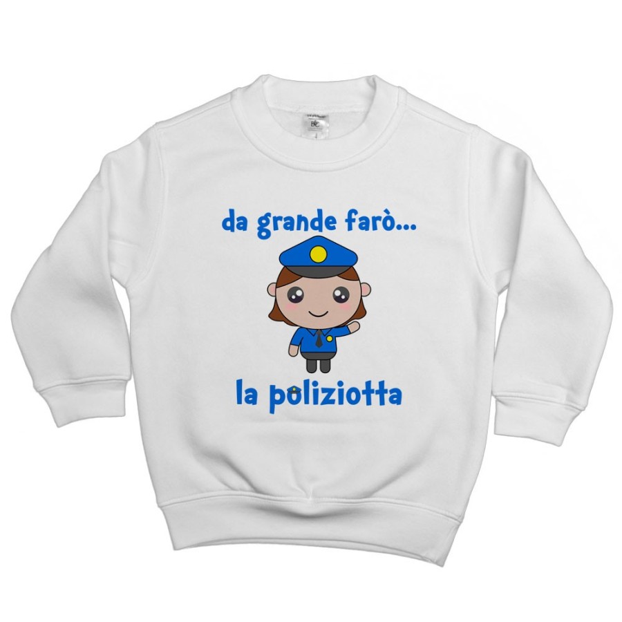 Felpa bambino da grande farò il poliziotto Da grande farò