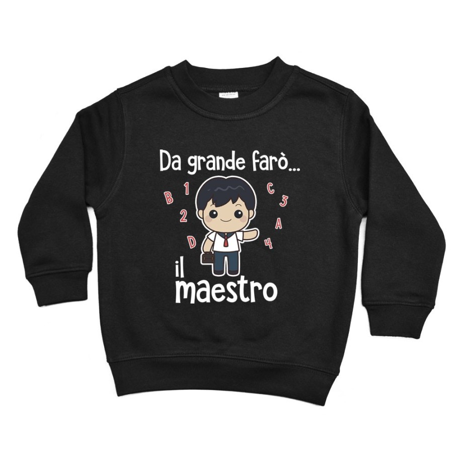Felpa bambino da grande farò il maestro Da grande farò