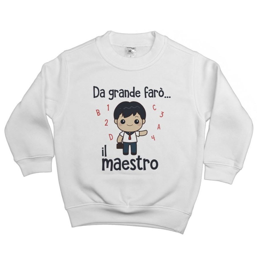 Felpa bambino da grande farò il maestro Da grande farò
