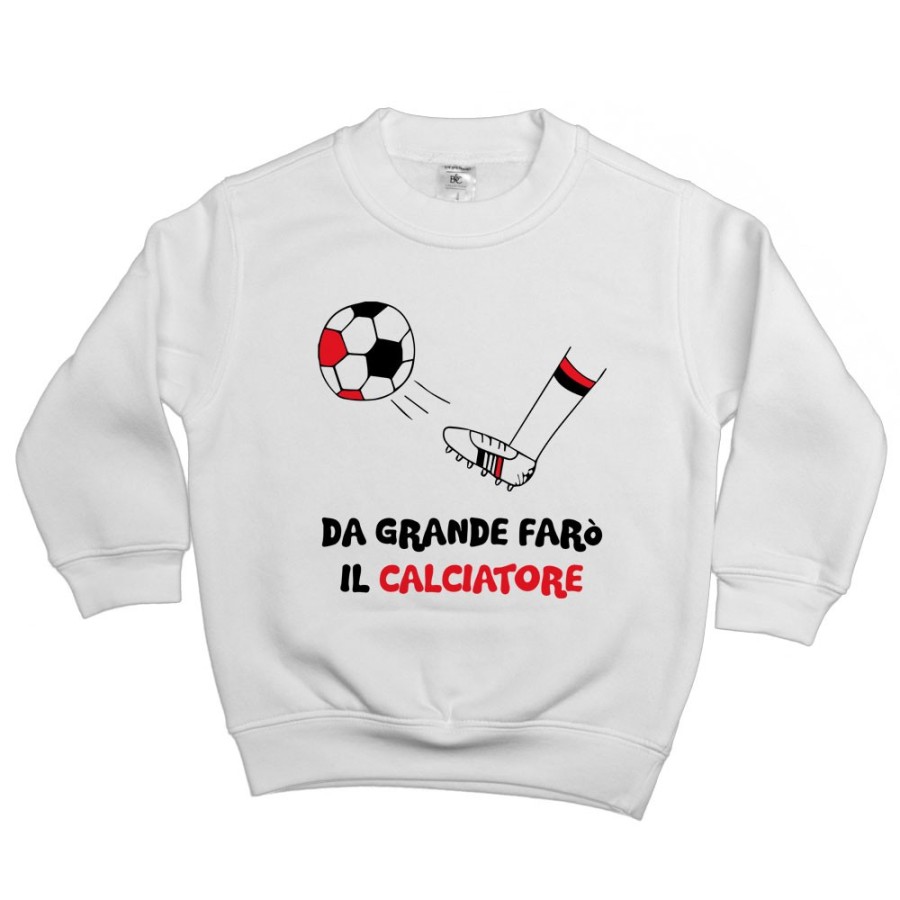 Felpa bambino da grande farò il calciatore rosso nero Da grande farò