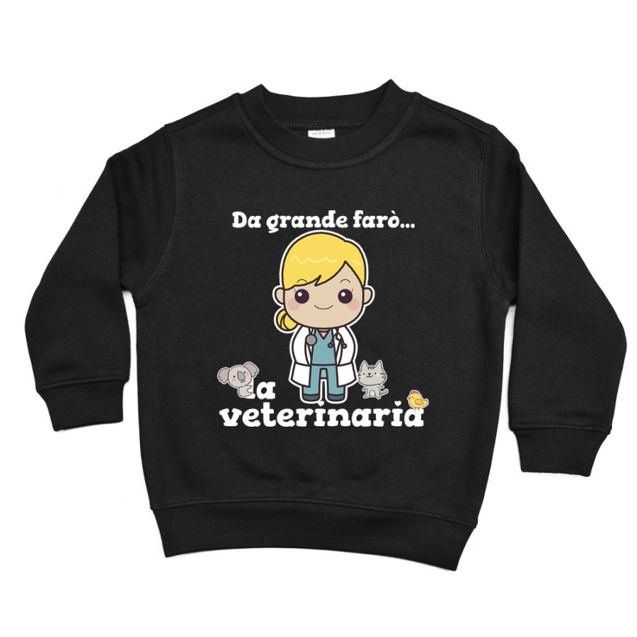 Felpa bambina da grande farò la veterinaria Da grande farò