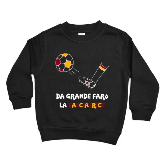 Felpa bambino da grande farò il calciatore giallo rosso Da grande farò