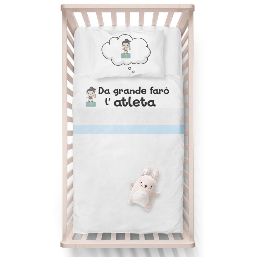 Lenzuola culletta e carrozzina da grande farò l'atleta Da grande farò