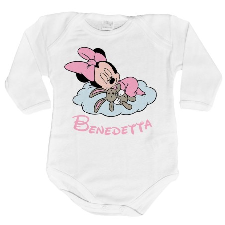 Body neonata personalizzato con nome minnie sleeping
