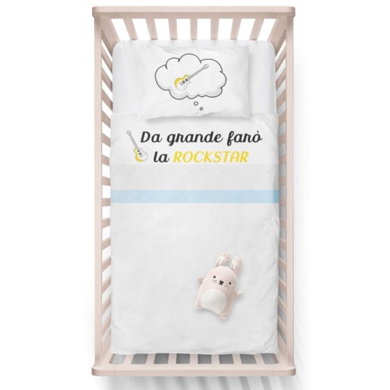 Lenzuola culletta e carrozzina da grande farò la rockstar Da grande farò