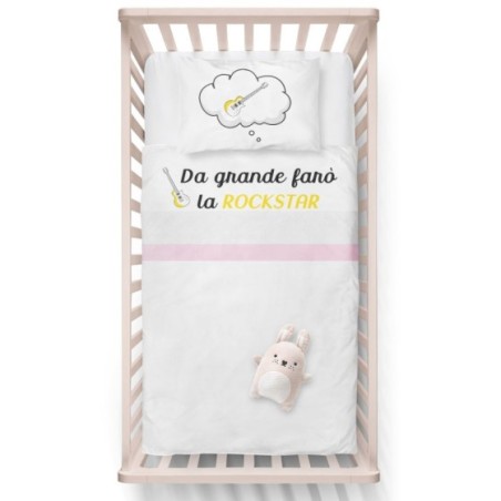 Lenzuola culletta e carrozzina da grande farò la rockstar Da grande farò