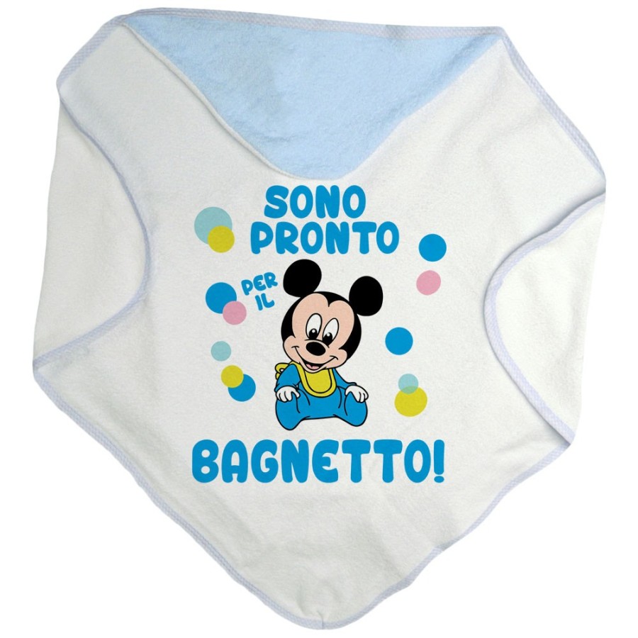 Accappatoio neonato sono pronto per il bagnetto baby topolino Cartoon