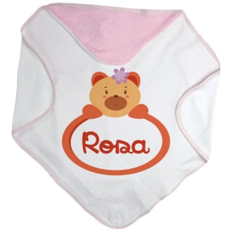 Accappatoio neonata personalizzato con nome orsetto