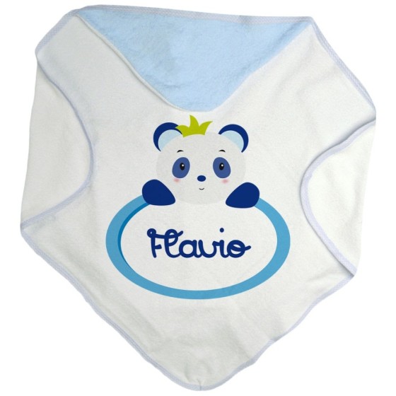 Accappatoio neonato personalizzato con nome panda Divertenti