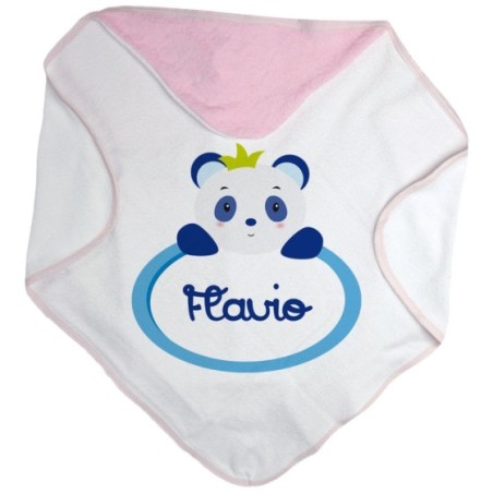 Accappatoio neonato personalizzato con nome panda Divertenti