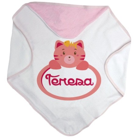 Accappatoio neonata personalizzato con nome gattino