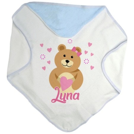 Accappatoio neonato personalizzato con nome lovely bear Divertenti
