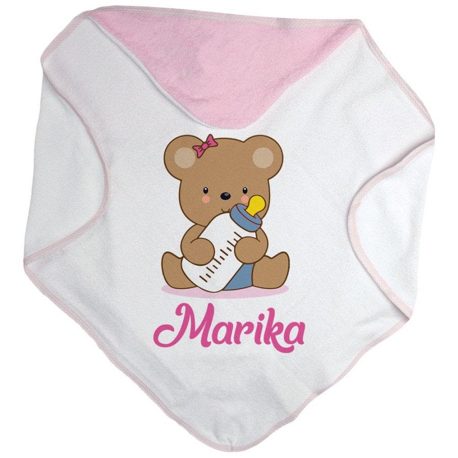 Accappatoio neonato personalizzato con nome baby bear Divertenti