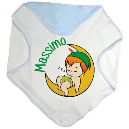 Accappatoio neonato personalizzato con nome baby peter