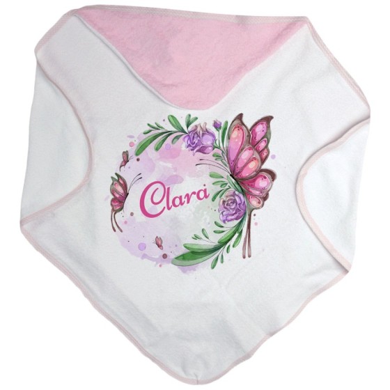 Accappatoio neonata personalizzato con nome farfalla watercolor Divertenti