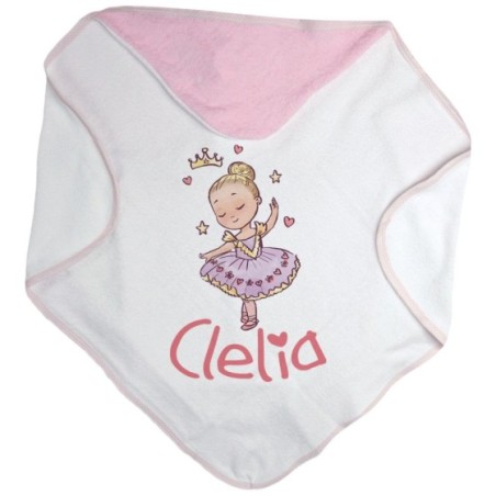 Accappatoio neonata personalizzato con nome baby ballerina