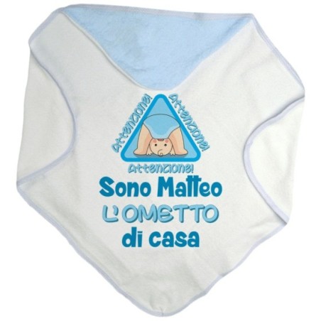 Accappatoio neonato personalizzato con nome attenzione...
