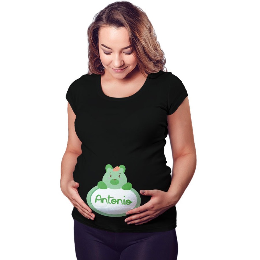Maglia premaman personalizzata con nome castoro Divertenti