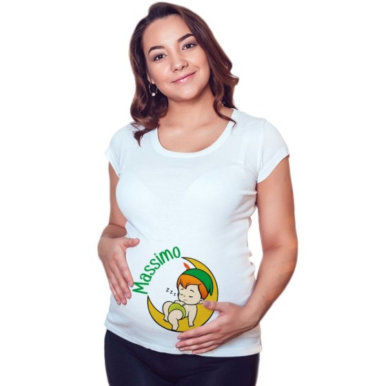 Maglia premaman personalizzata con nome baby peter Divertenti