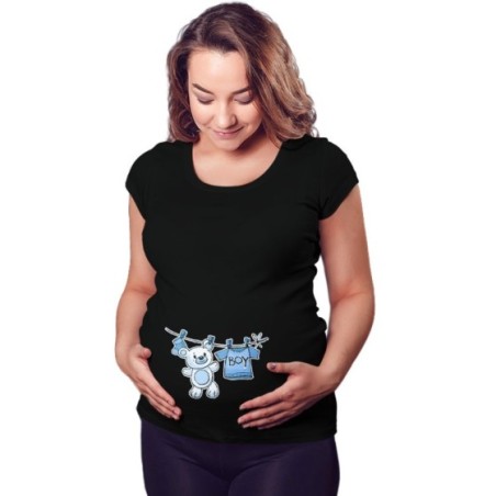 Maglia premaman boy girl con orsetto