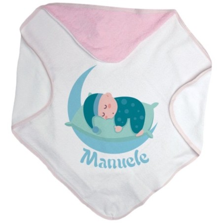 Accappatoio neonato personalizzato con nome bebè che dorme Divertenti