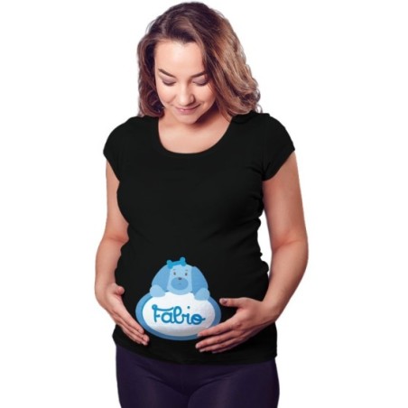 Maglia premaman personalizzata con nome cagnolino Divertenti