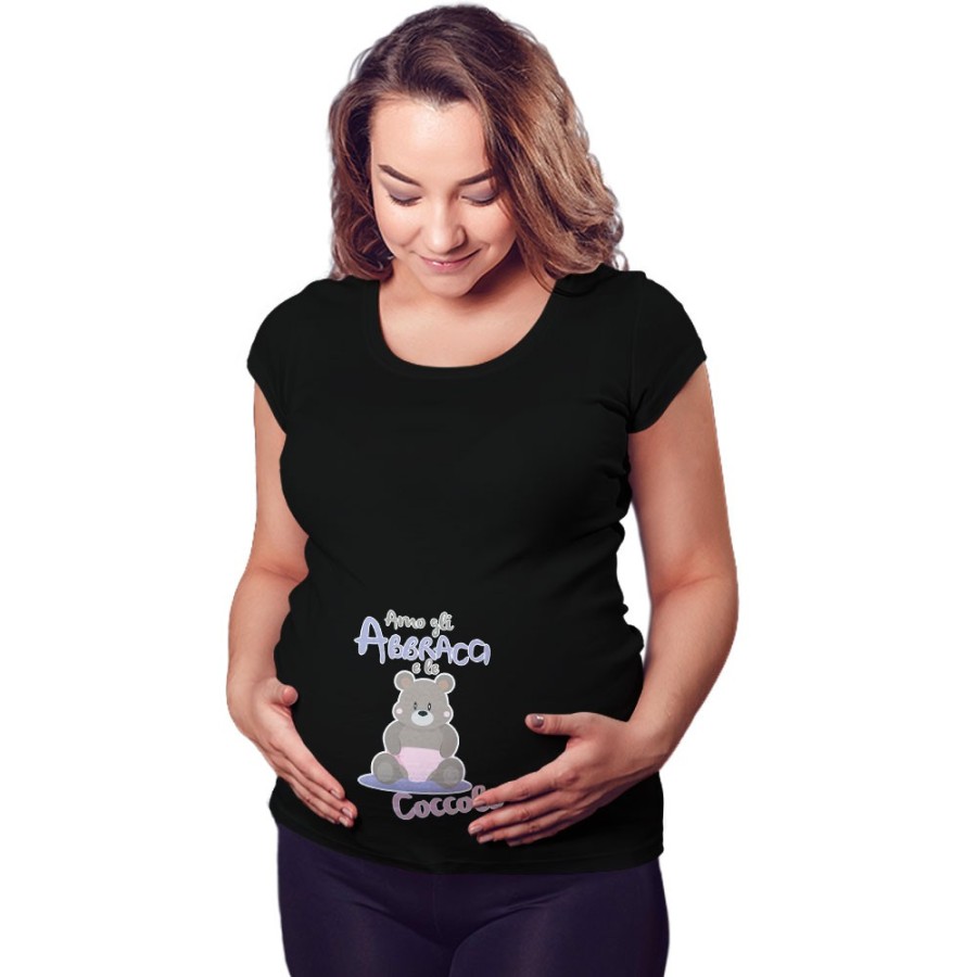 Maglia premaman amo gli abbracci e le coccole Divertenti