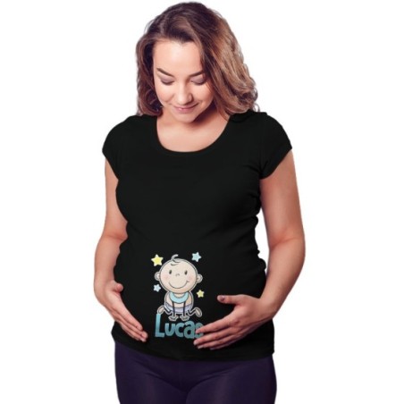 Maglia premaman personalizzata con nome bimbo bimba stellare Divertenti