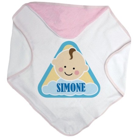 Accappatoio neonato personalizzato con nome alert baby Divertenti