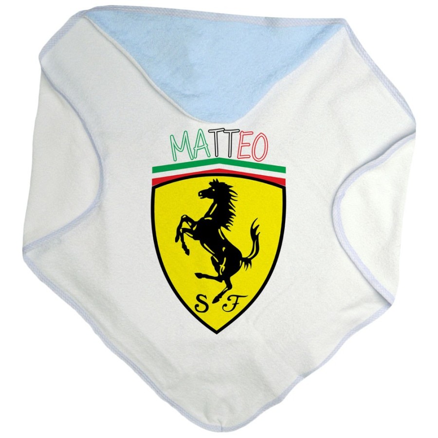 Accappatoio neonato personalizzato con nome ferrari Divertenti