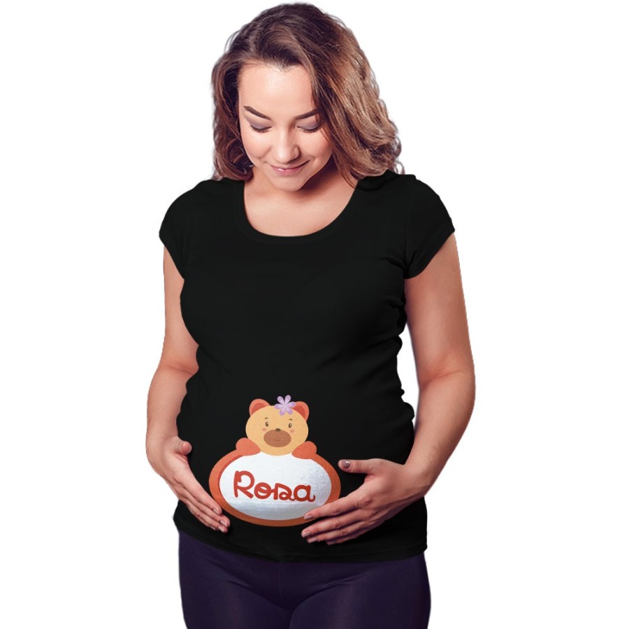 Maglia premaman personalizzata con nome orsetto Divertenti