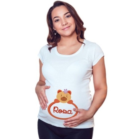 Maglia premaman personalizzata con nome orsetto Divertenti