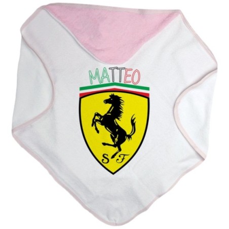 Accappatoio neonato personalizzato con nome ferrari Divertenti