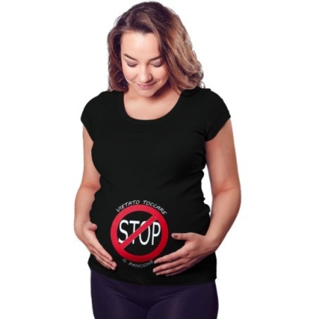 Maglia premaman vietato toccare il pancione Divertenti