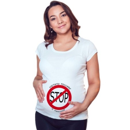 Maglia premaman vietato toccare il pancione Divertenti