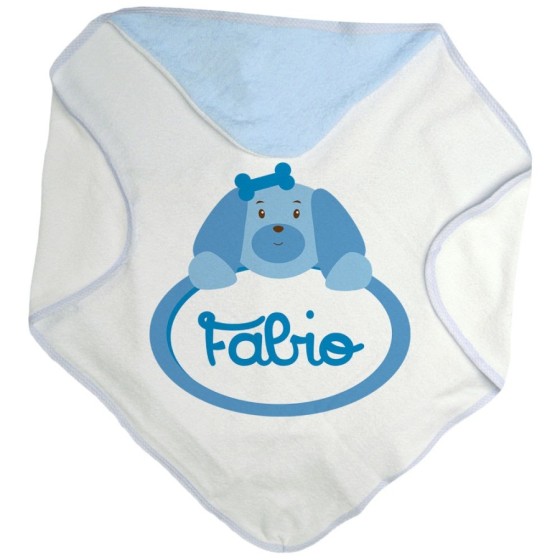 Accappatoio neonato personalizzato con nome cagnolino Divertenti
