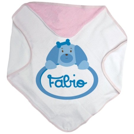 Accappatoio neonato personalizzato con nome cagnolino Divertenti