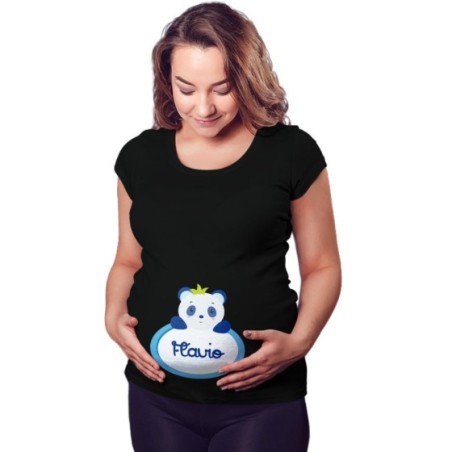 Maglia premaman personalizzata con nome panda