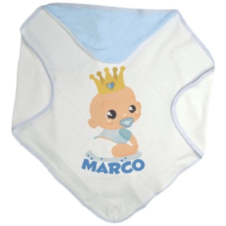 Accappatoio neonato personalizzato con nome bambino bambina con corona Divertenti