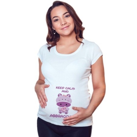 Maglia premaman keep calm and abbracciami