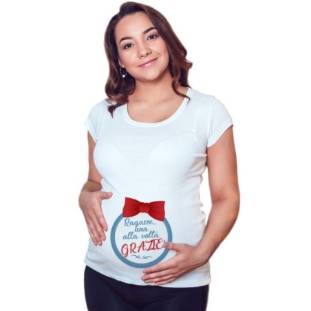 Maglia premaman ragazze una alla volta grazie Divertenti