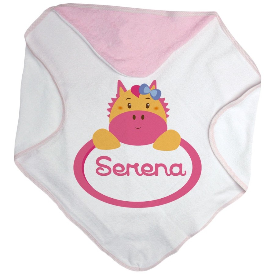 Accappatoio neonata personalizzato con nome cavalluccio Divertenti
