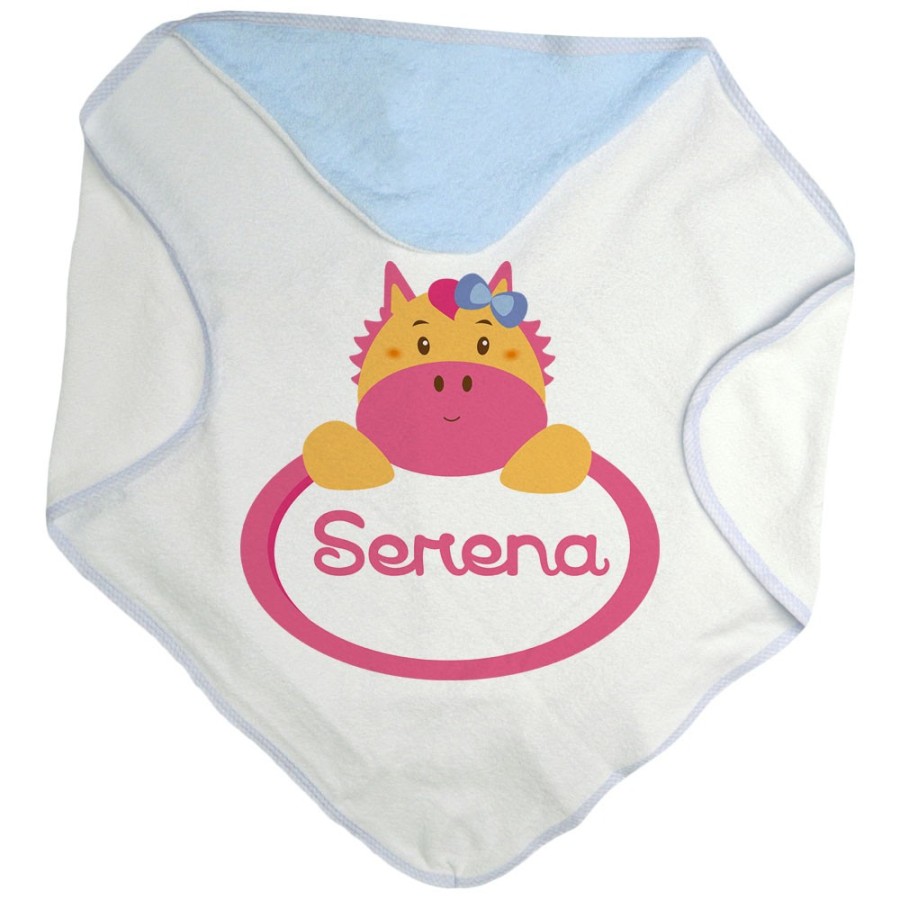 Accappatoio neonata personalizzato con nome cavalluccio Divertenti