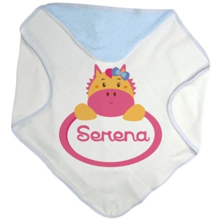 Accappatoio neonata personalizzato con nome cavalluccio Divertenti